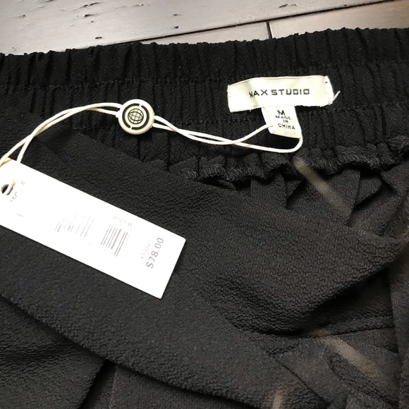 NWT Black front tie flowy Max Studio skirt - Picture 5 of 7